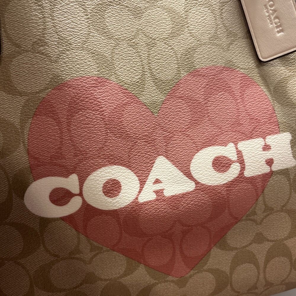 Coach Heart Print City Tote Signature Pink CP052 Bag Purse Handbag Laptop NWT - Picture 7 of 10